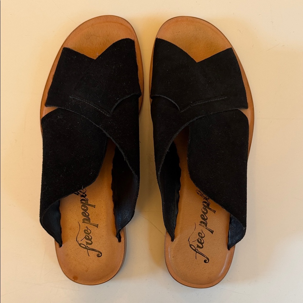 Free People Black Suede Women's Slides Size 40 (US Size 9.5)